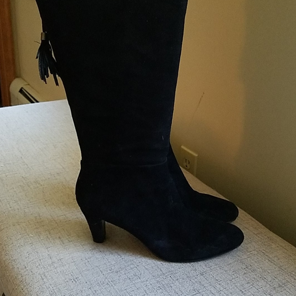 - Bandalino black suede knee high boots